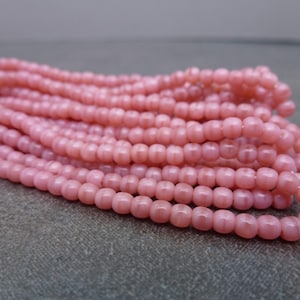200pc Dark Pink Satin 3mm Czech Glass Druk Smooth Round Beads