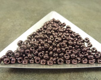 Purple Bronze Luster 6/0 Czech Glass Seed Beads 25g 4mm