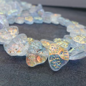 25pc Clear AB Skull Beads, 11x13mm, Chinese Electroplate Glass