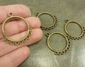 CLEARANCE 40pc. Bronze Bohemian Round Chandelier 33x29mm Antiqued Bronze Tone Metal Alloy Charm Pendant Earring Drop WHOLESALE LOT