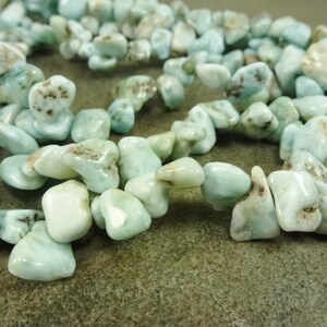 Larimar Gemstone Tip-Drilled Irregular Nugget Strand 15&quot; Strand 8-14mm average