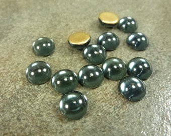 Montana Czech Glass Cabochon 7mm Round 40pc Blue Flat Back NO HOLES
