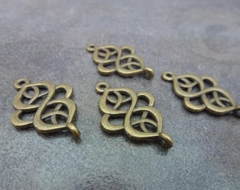 CLEARANCE 50pc Woven Connector Charm 28x18mm Antiqued Bronze Tone Alloy Metal Drop Pendant WHOLESALE LOT