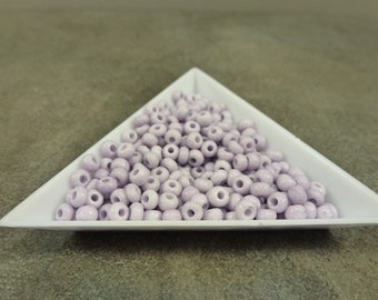Opaque Pale Lilac 6/0 Czech Glass Seed Beads 25g 4mm Rocaille