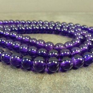 100pc Rich Purple Glass Beads, 8mm Round, Budget Glass Beads