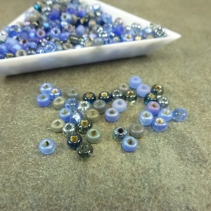 Montana/Sapphire Blue Mix 6/0 Czech Glass Seed Beads 25g 4mm Rocaille