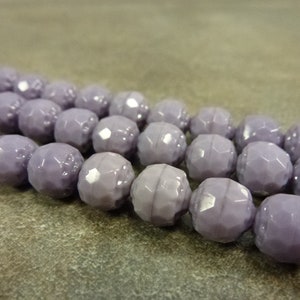 18pc Purple Cathedral Style Faceted Round Beads, 8mm Firepolish Czech Glass