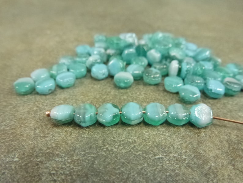 50 Czech Pressed Glass Alexandrite 9mm Daisy Disc Flower Beads