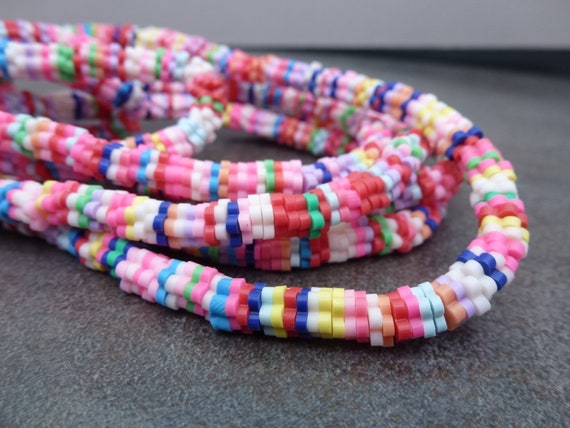 Multi-Color Clay Disc Bead Strands