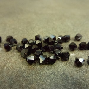 Garnet Satin Swarovski Crystal 5301 Bicone Bead 4mm 40pc