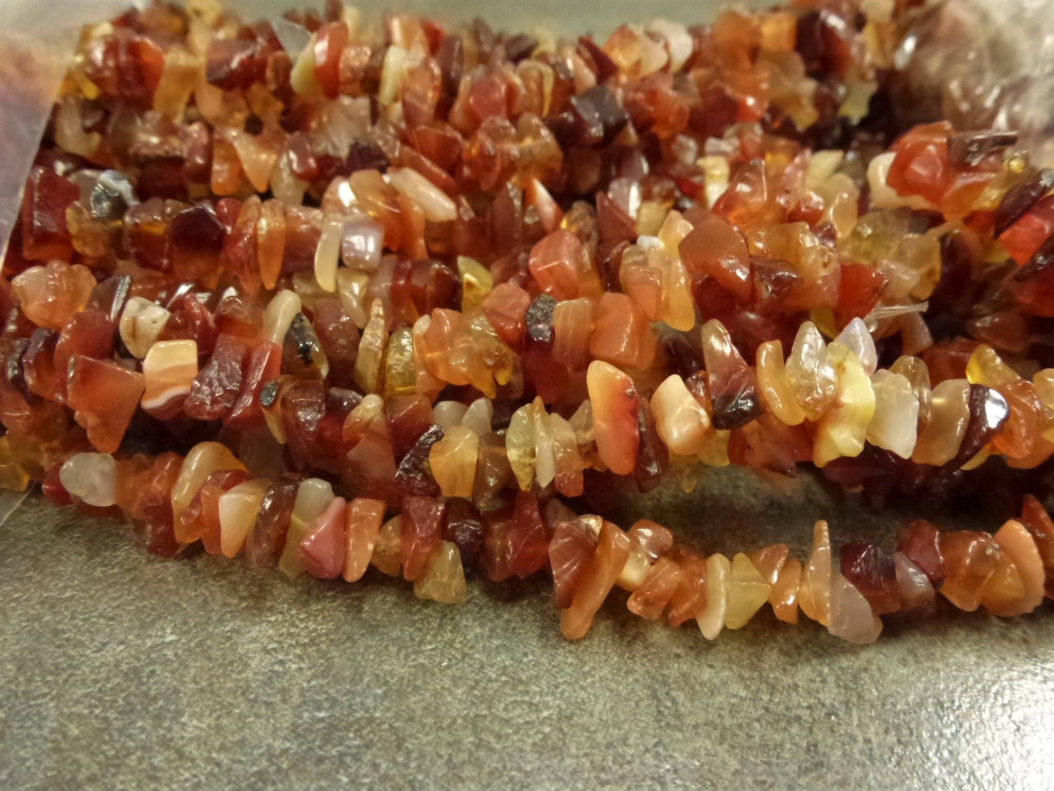 Natural Red Agate Gemstone Chip Beads Full 36 Strand | Etsy