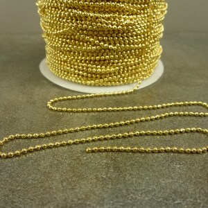 20ft. Gold Tone 1.5mm Ball Chain Plus 25 Connectors Iron Base Metal Unfinished