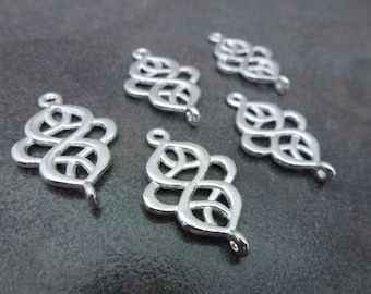 CLEARANCE 65pc Woven Connector Charm 28x18mm Silver Tone Alloy Metal Drop Pendant WHOLESALE LOT