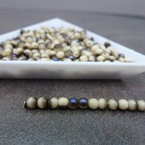 200pc Light Beige Azuro 3mm Czech Glass Druk Smooth Round Beads
