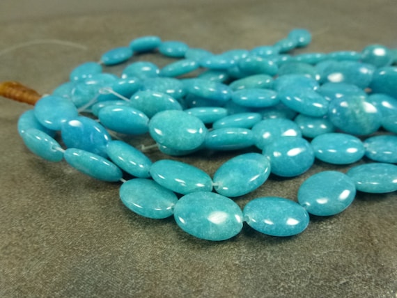 20pc Mottled Blue-green Turquoise Dyed 'jade' Gemstone Beads