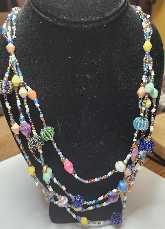 Vintage. Artesian, multi strand, beaded, boho chi… - image 3