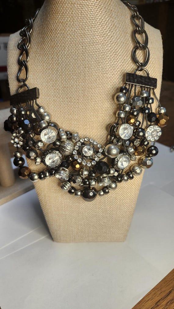 Vintage, Statement, Bib, Necklace, Unsigned, Huge… - image 1