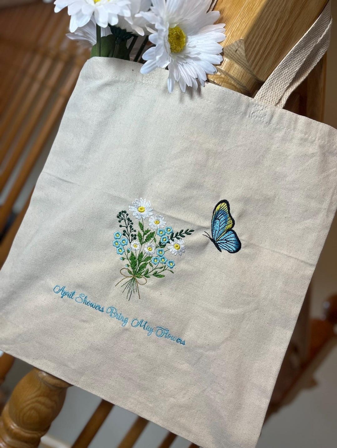 Custom Embroidered Tote Bag – Personalized Logo or Text Bag, Custom ...