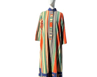 Vintage 70s JOSEFA 4 águila descalza caftán dress Mexican dress art to wear unisex size L maxi dress