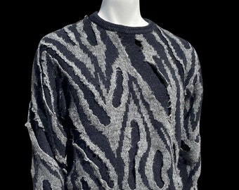 Vintage 80's ISSEY MIYAKE by All Style Co 1983 fuzzy small sweater Miyake sweater