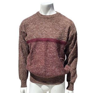 Vintage 70s color block mohair men&#39;s sweater knit size XL like new condition