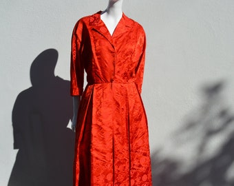 Vintage 60's DYNASTY for Lord & Taylor RED maxi Chinese dress size 10 Mint condition Original Chinese MAXI dress pleated by thekaliman