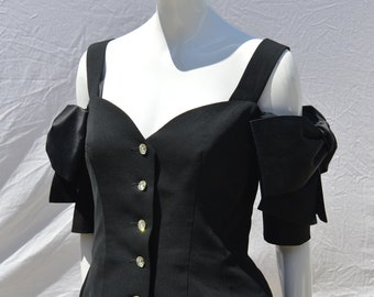 Vintage 80’s JEAN LOUIS SCHERRER boutique top blouse couture avant- Garde design cropped sexy top
