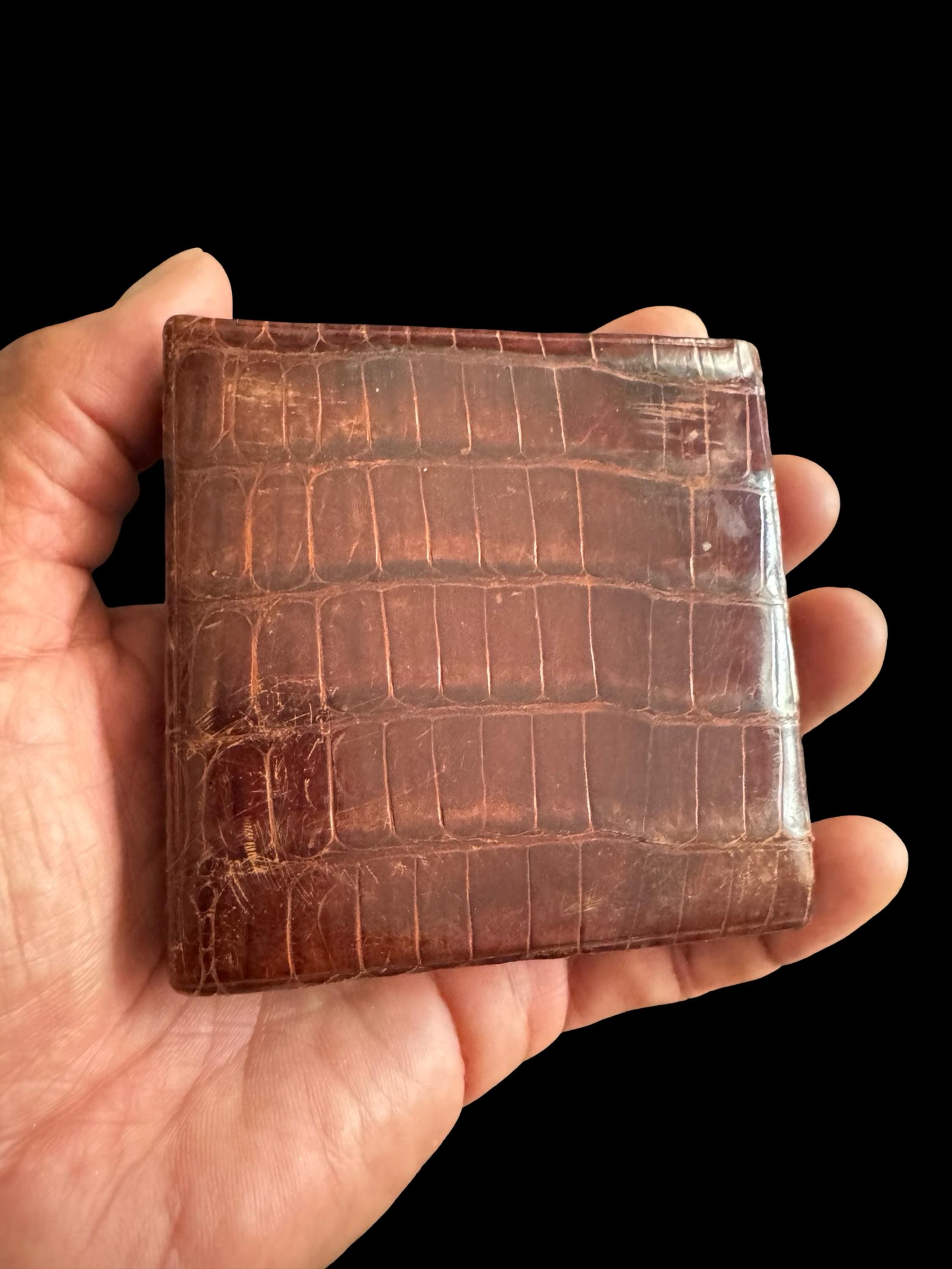 ヴィンテージ 40 年代 アリゲーター クロコダイル コンパクト