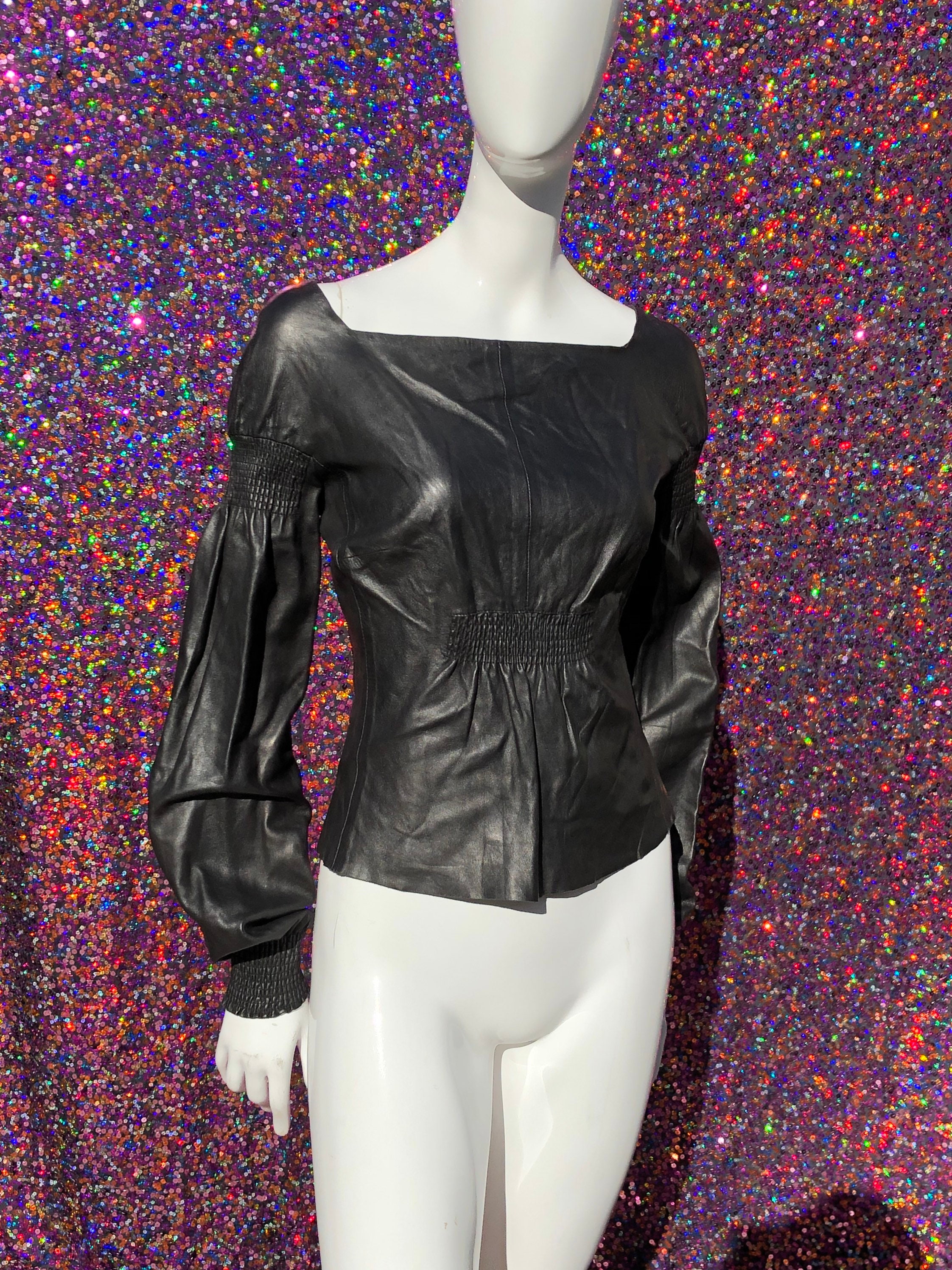 Buy Vintage TOM FORD for GUCCI 1999 Calf Leather Blouse Top Online