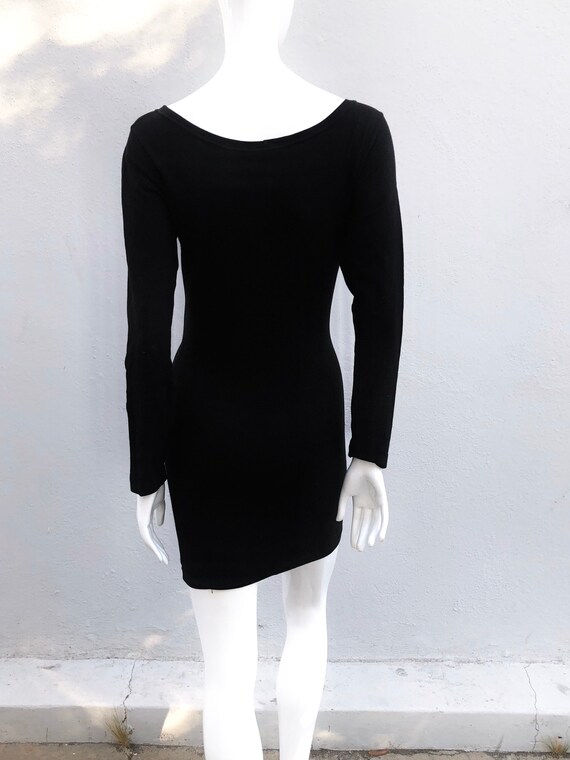 Vintage 90’s DKNY Hand painted bodycon minidress … - image 4