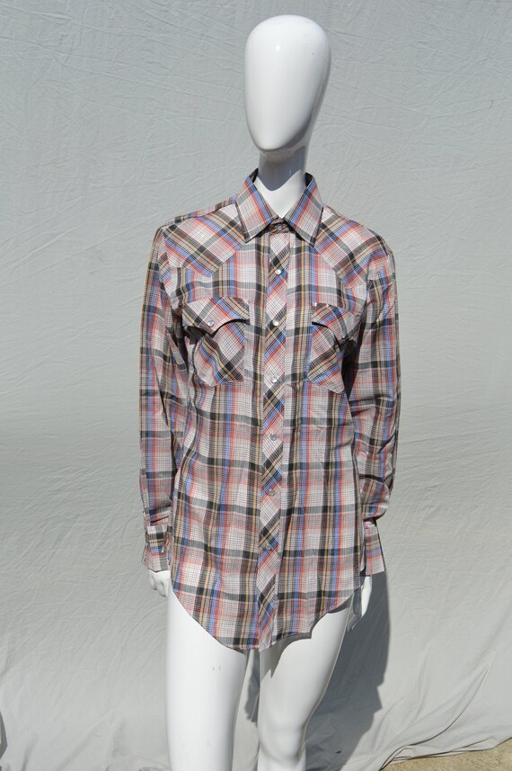 vintage 70s BJ-R  WESTERN shirt men's extra small… - image 5