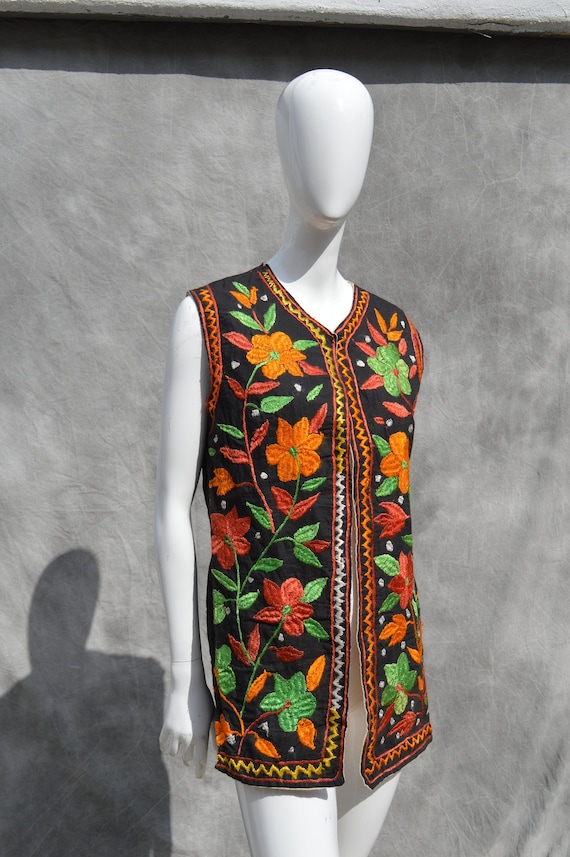 Vintage 60's 70's HIPPIE vest woman's size M hand 