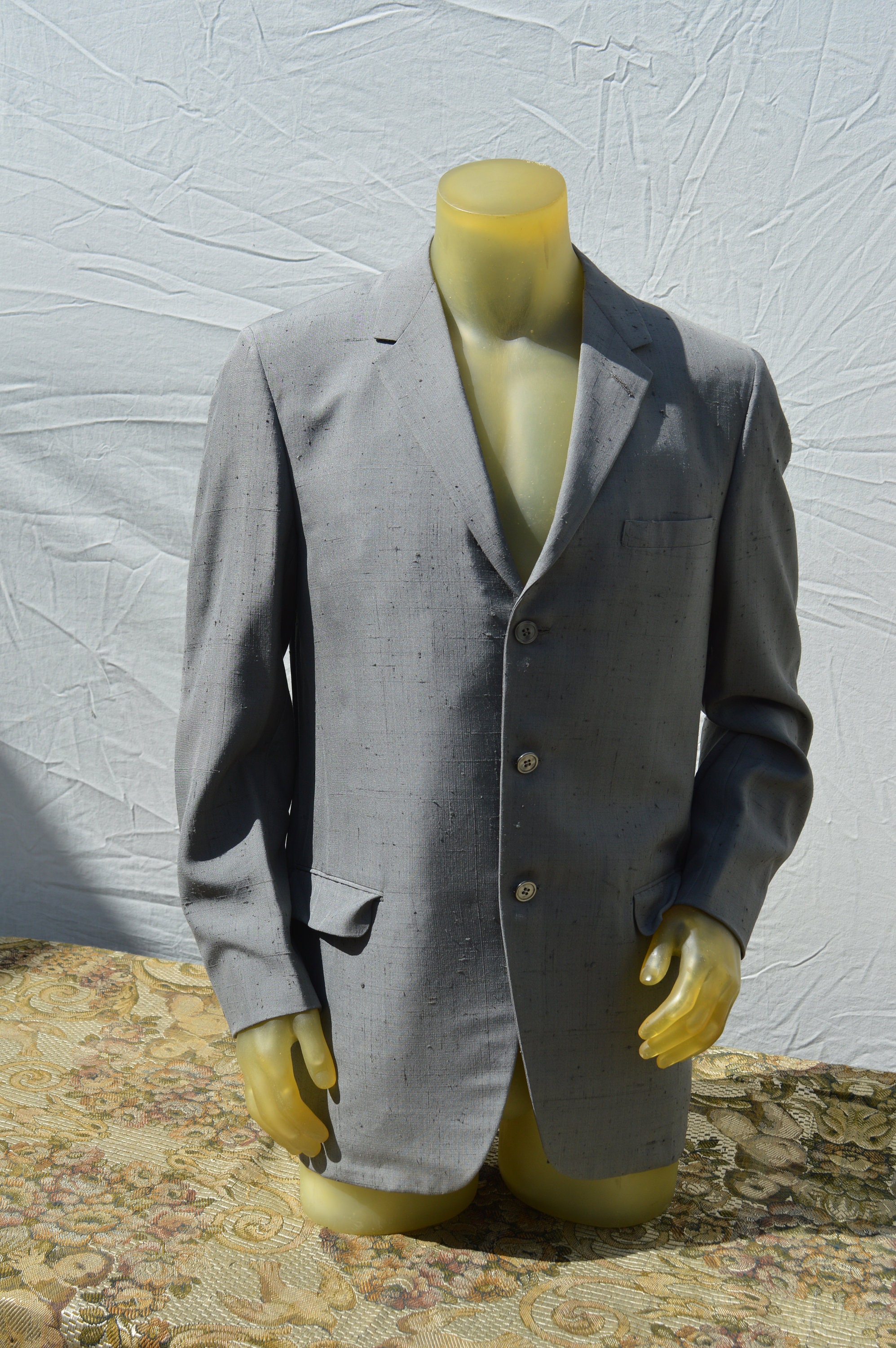 ファッションシーンで話題のこれから流行るブランド12選 Vintage 50'-60's Mid Jacket Blazer Silk Gray KINGSRIDGE ジャケット・アウター