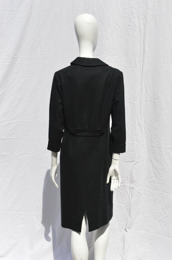 Vintage 60's dress MAD MEN style mod wool tailore… - image 4