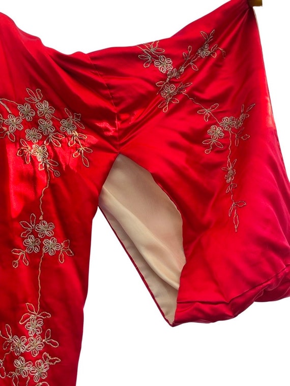 Vintage 20s RED silk KIMONO Antique handmade Larg… - image 5
