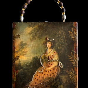 Bolsa de Madera vintage de los 60's de Annie Laurie Palm Beach Florida Mod
