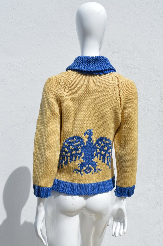 Vintage 40's Hand Knit Sweater Fair Isle Knit Swe… - image 7