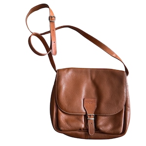 Vintage 70-80s COURREGES made in France leather shoulder bag purse cross body embossed