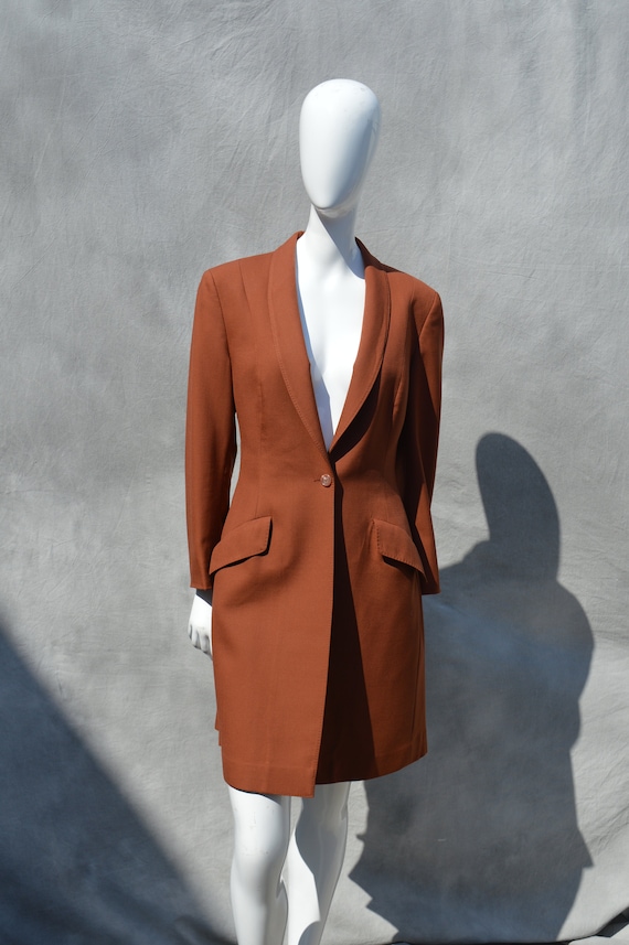 Vintage 40's Tailored Gabardine Overcoat coat dre… - image 1