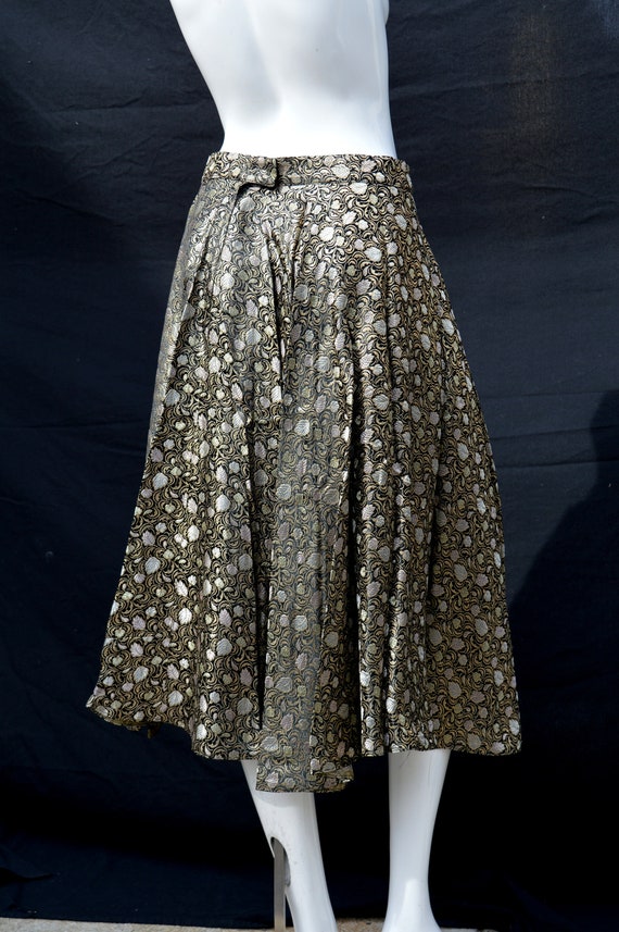 Vintage 50's gold and silver brocade poddle skirt… - image 8
