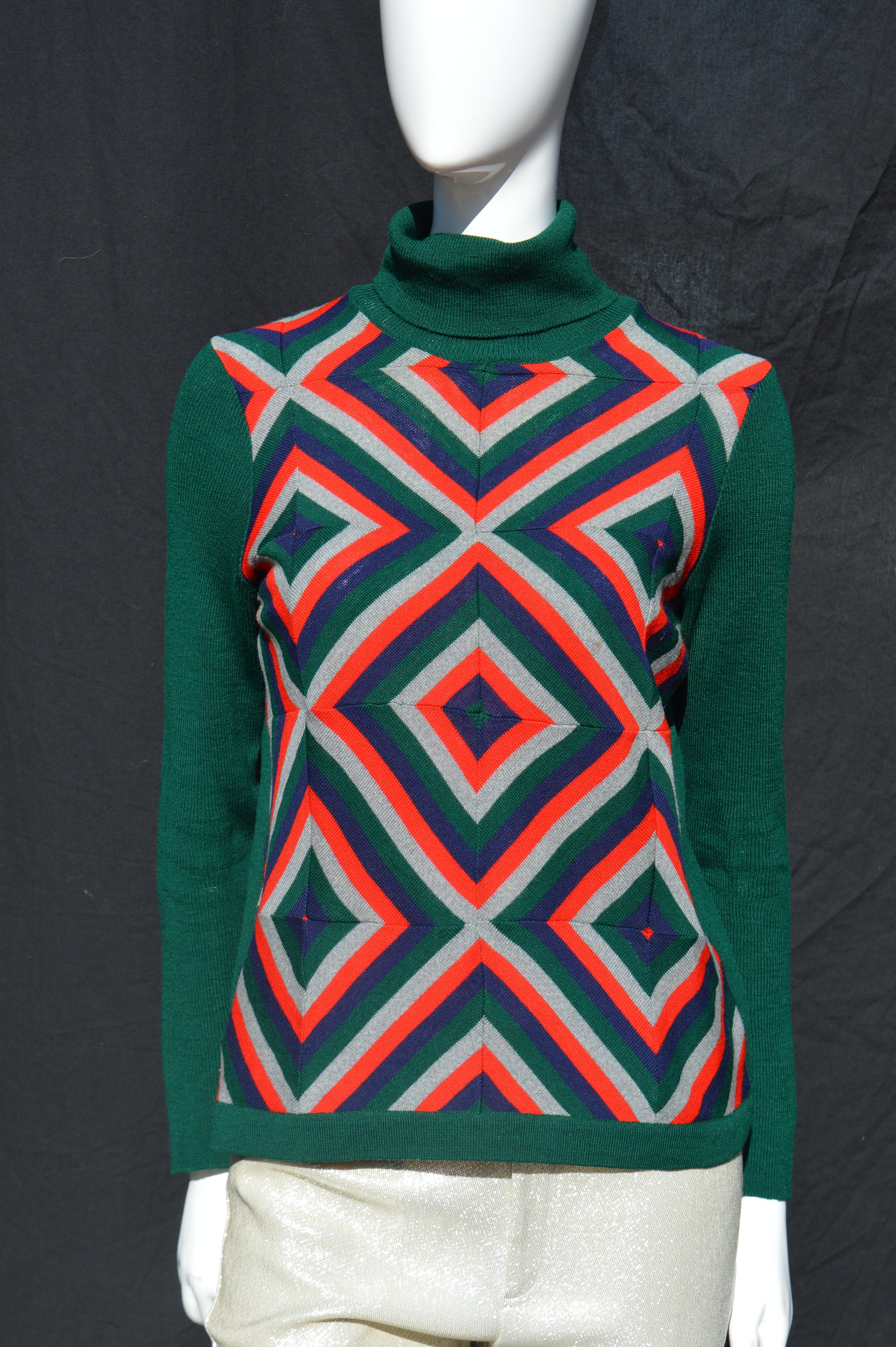 Vintage 70's I MAGNIN Made in Italy POP Art Turtle Neck