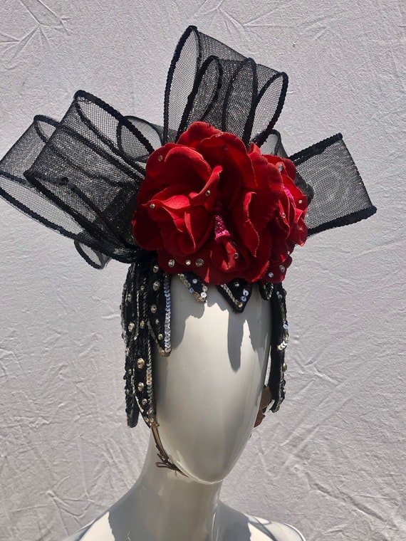 Vintage showgirl hat cap by Elizabeth Courtney HO… - image 1