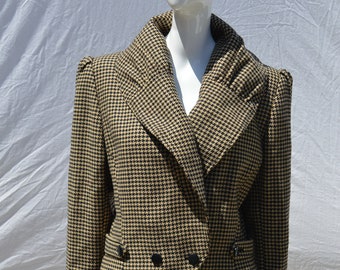 ジャケット VALENTINO HOUNDSTOOTH BLAZER Vintage 80's VALENTINO Miss V Houndstooth Pattern Jacket