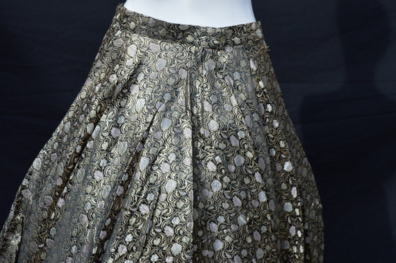 Vintage 50's gold and silver brocade poddle skirt… - image 4