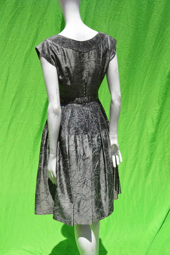 Vintage 50's dress atomic mid century novelty pri… - image 5