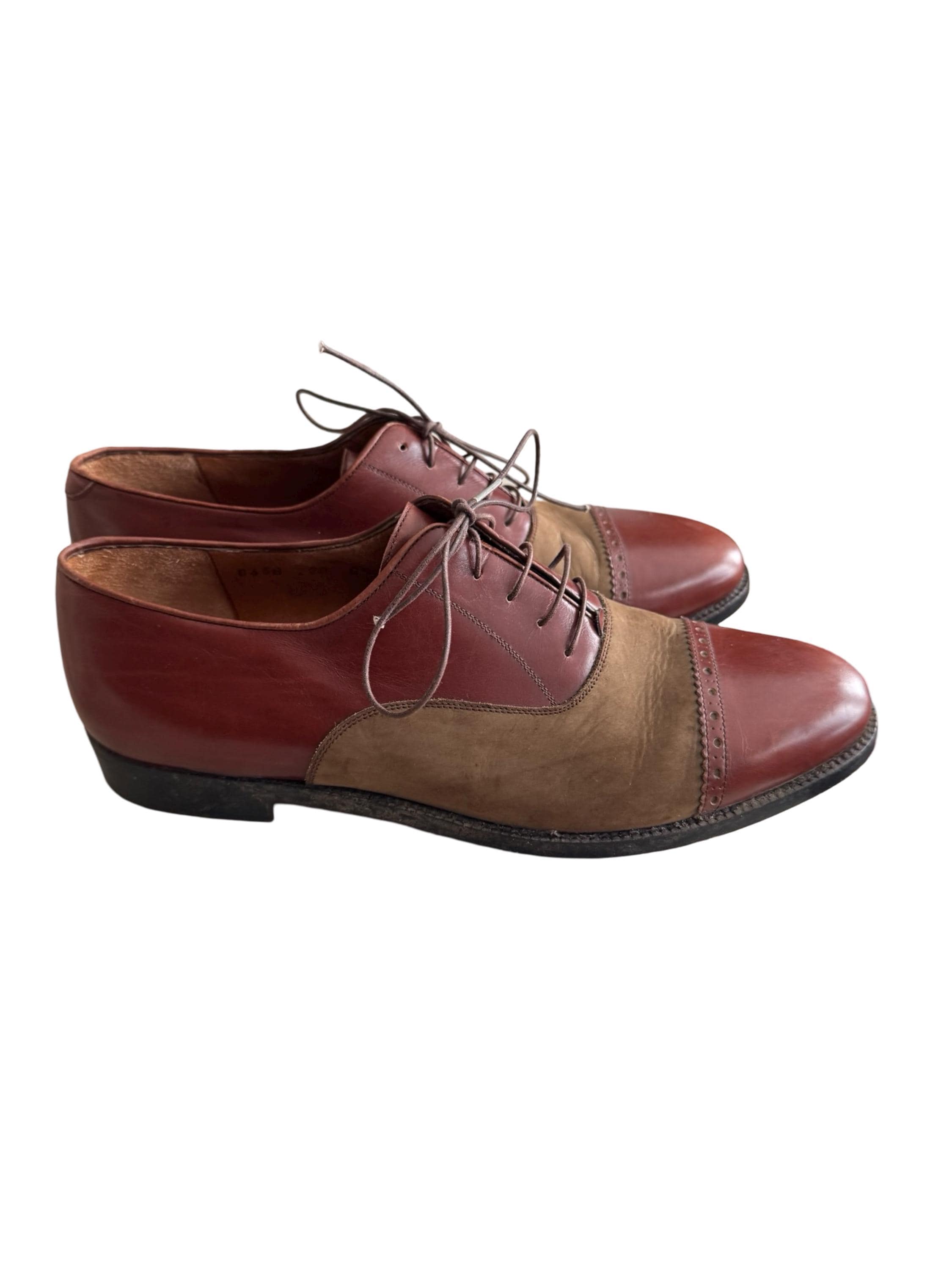 Vintage 70s Two Tone Leather and Suede SALVATORE FERRAGAMO 