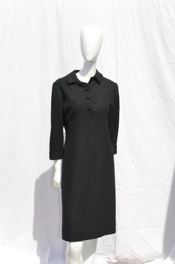 Vintage 60's dress MAD MEN style mod wool tailore… - image 1