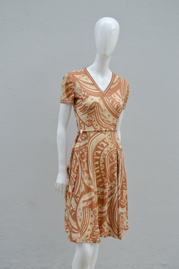 Vintage 70's Paris metallic novelty print DISCO dr