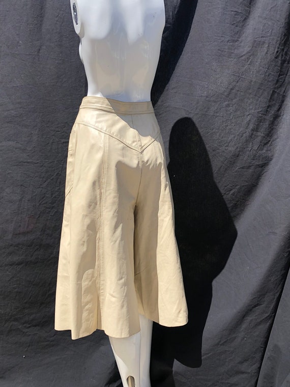 Vintage 70’s long  leather shorts skorts capri wi… - image 3