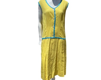 Vintage 60's Flapper style drop waist dress JONI dress made in Italy rayon/silk blend dress MINT size 16 large size summer dress 20's style